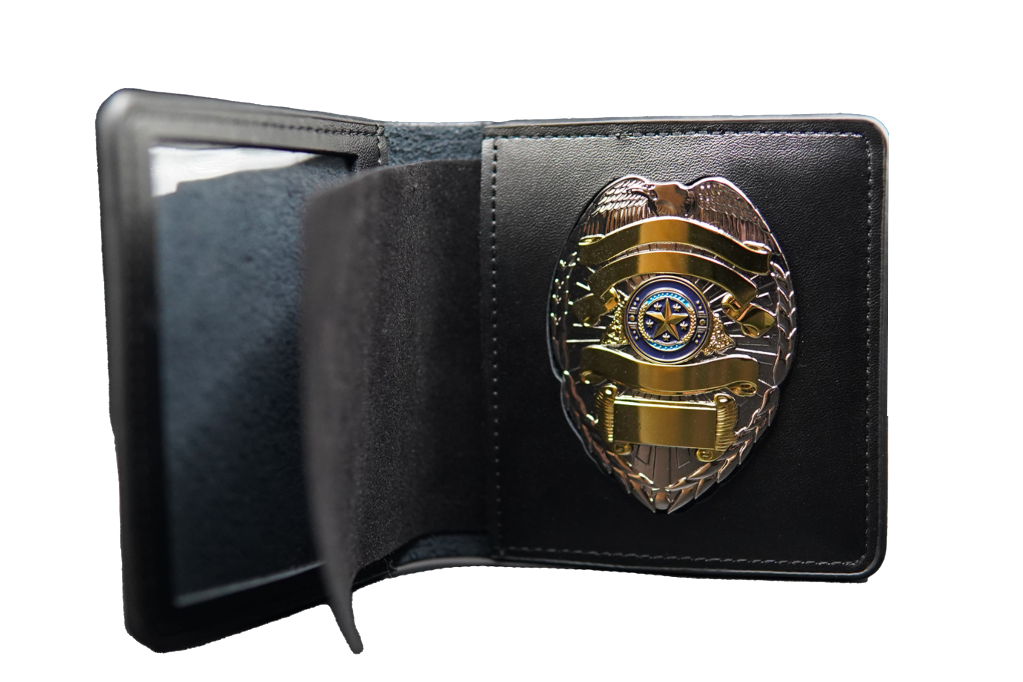 Custom Police Badge 1 in a free leather wallet