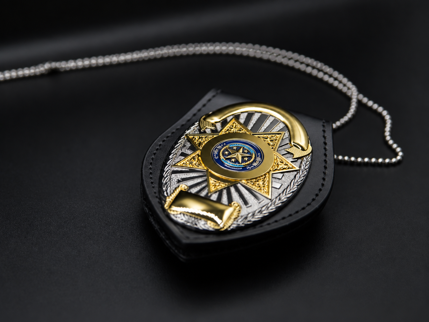 Custom Police Badge 2 angled view